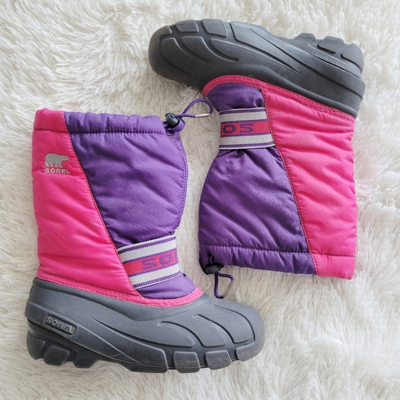Sorel Pink and Purple Insulated Waterproof Snow Boots - Picture 1 of 8